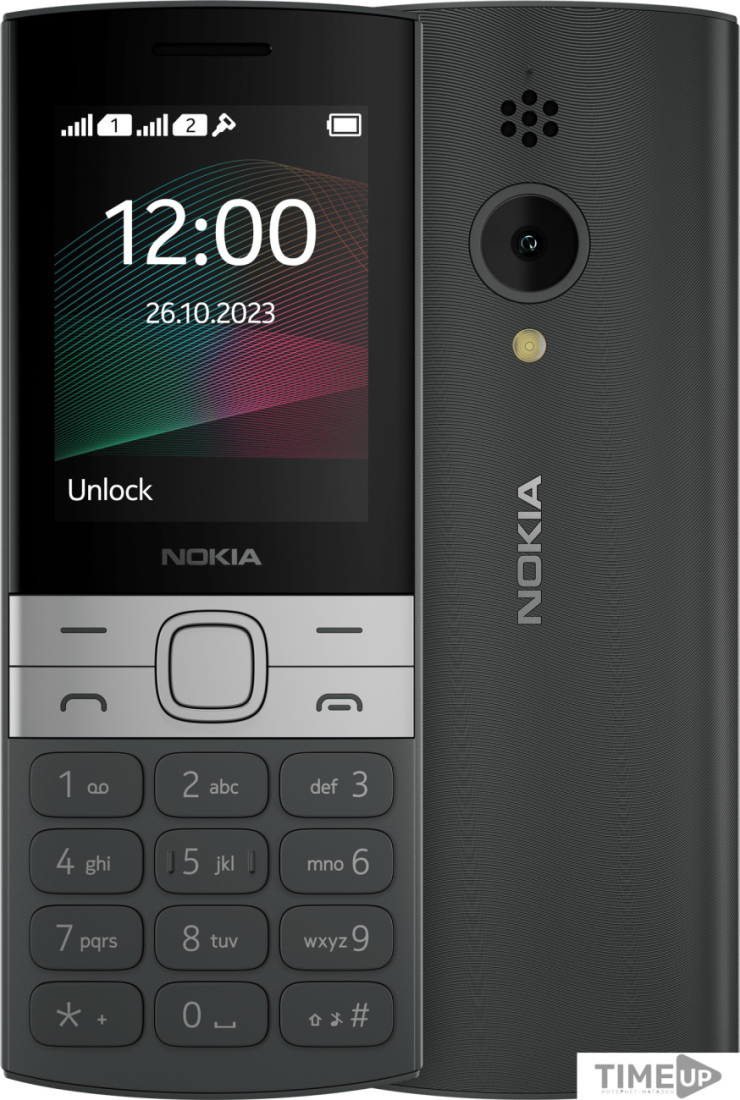 Купить Кнопочный телефон Nokia 150 (2023) Dual SIM ТА-1582 (черный) |  timeup.by